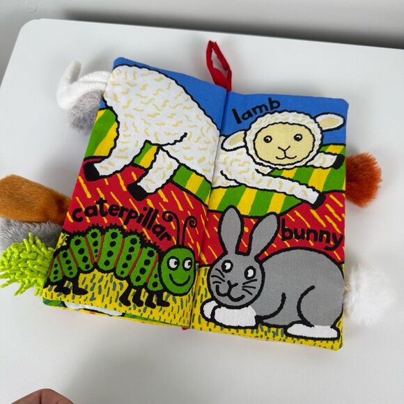 JellyCat Fluffy Tails Book Infants Baby Toys Crinkly - Picture 3 of 9